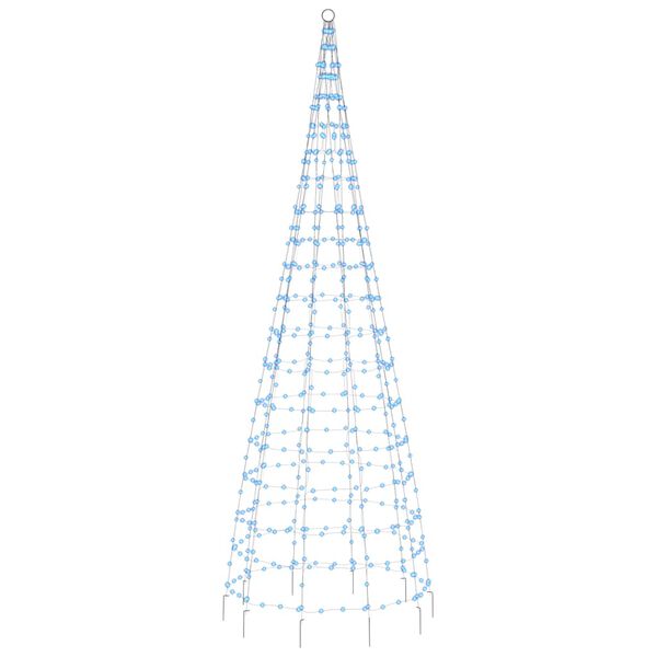 vidaXL LED božićno drvce na stupu za zastavu 550 LED plavo 300 cm