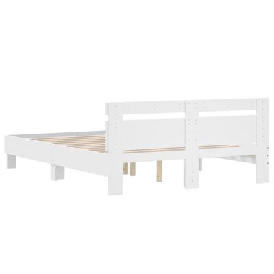 vidaXL Okvir za krevet s uzglavljem bijeli 150x200cm konstruirano drvo