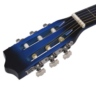 vidaXL 12-dijelni set gitare Western s ujednačivačem i 6 žica plavi