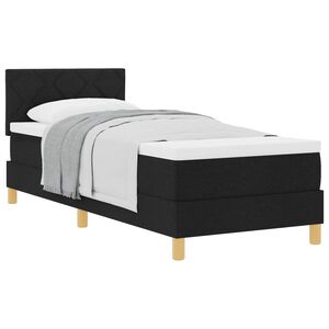 vidaXL Krevet s opruga kutije s jastukom Crna 80 x 200 cm tkanina