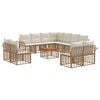 vidaXL Set vanjskih sofa 12 kom. Prirodna i krema bijela Poliester
