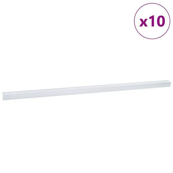 vidaXL Profili za rubove stepenica 10 pcs Srebrno 67 x 3 x 2 cm