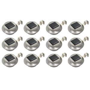vidaXL Vanjske solarne svjetiljke 12 kom LED okrugle 12 cm bijele