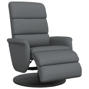 vidaXL Naslonjač od umjetne kože s osloncem za noge sivi