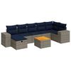 vidaXL 8-dijelni set vrtnih sofa od poliratana s jastucima sivi