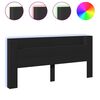 vidaXL Ormarić za uzglavlje s LED svjetlima crni 220 x 16,5 x 103,5 cm