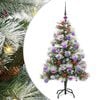 vidaXL Umjetno božićno drvce S LED lampica Zelena i bijela 120 cm