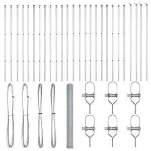 vidaXL Stup za ogradu Srebrno