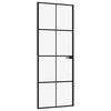 vidaXL Sobna vrata crna 76 x 201,5 cm kaljeno staklo i aluminij tanka