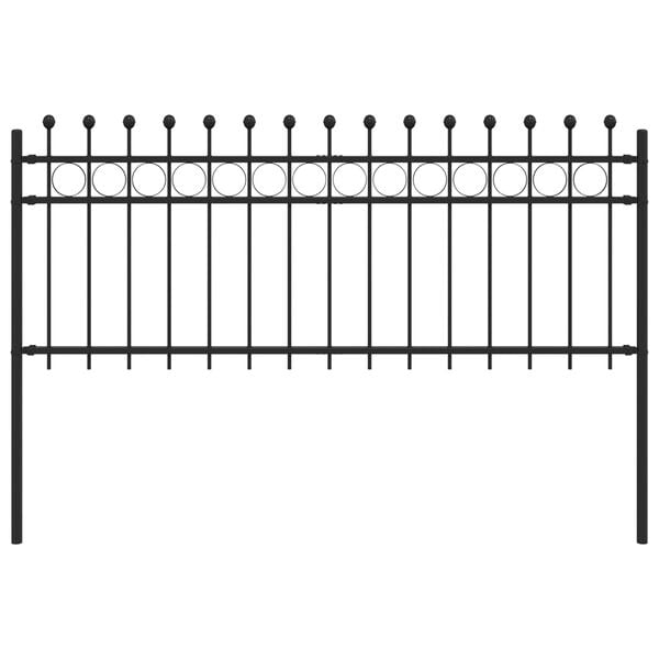 vidaXL Ograda u obliku prstena Crna 200 x 130 cm