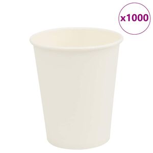 vidaXL papirnate &scaron;alice za kavu 1000 kom 8 oz 200 ml bijele