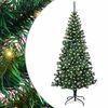 vidaXL Umjetno predsvijetljeno božićno drvce Zelena 210 cm PVC i metal