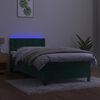 vidaXL Krevet box spring s madracem LED tamnozeleni 100x200 cm bar&scaron;un
