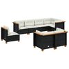 vidaXL 8-dijelni set vrtnih sofa od poliratana s jastucima crni