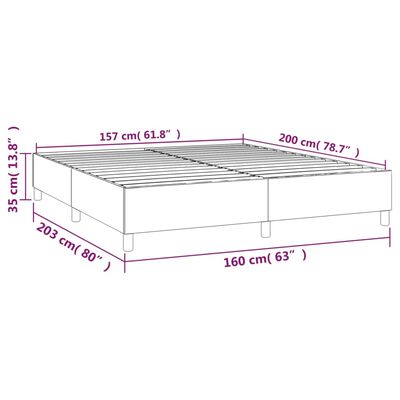 vidaXL Okvir za krevet tamnosivi 160x200 cm baršunasti