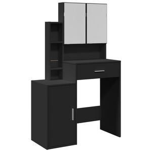 vidaXL Toaletni stolić s ormarićem crni 80x35x132 cm