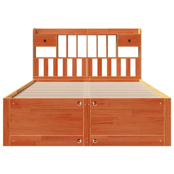 vidaXL Krevet s regalom za knjige bez madraca 160x200 cm od borovine