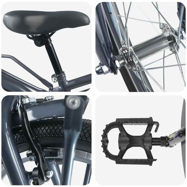 vidaXL Dječji Bicikl 18 Inča za djecu od 5 do 7 godina Tamno siva