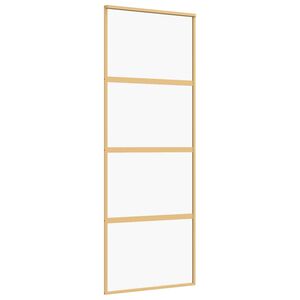 vidaXL Klizna vrata zlatna 76x205 cm prozirno staklo ESG i aluminij
