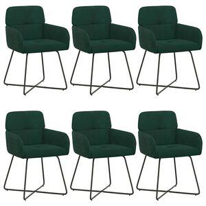 vidaXL Trpezarijske stolice 6 pcs Bar&scaron;un Tamnozelena 59 x 56,5 x 86 cm