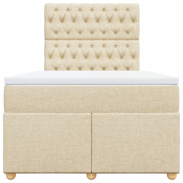 vidaXL Krevet box spring s madracem krem 120 x 190 cm od tkanine