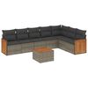 vidaXL 8-dijelni set vrtnih sofa od poliratana s jastucima sivi