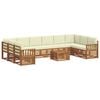 vidaXL Setovi sofa 11 pcs Prirodna i krem Čvrsto drvo akacije