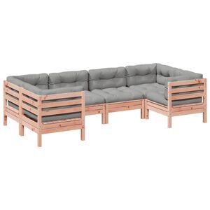 vidaXL 6-dijelni set vrtnih sofa od masivne duglazije s jastucima