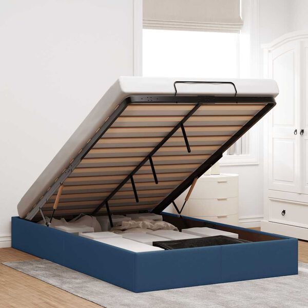 vidaXL Otomanski okvir kreveta bez madraca plavi 120x190 cm od tkanine