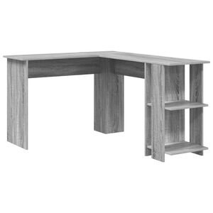 vidaXL Kutni stol Siva Sonoma Konstruirano drvo 140 x 113,5 x 75 cm