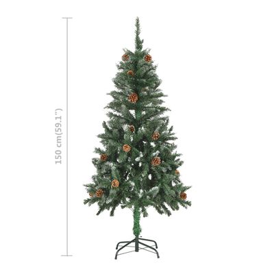vidaXL Umjetno osvijetljeno božićno drvce s kuglicama 150 cm
