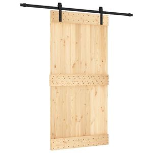 vidaXL Klizna vrata 100 x 210 cm Čvrsta borovina (neobrađena)
