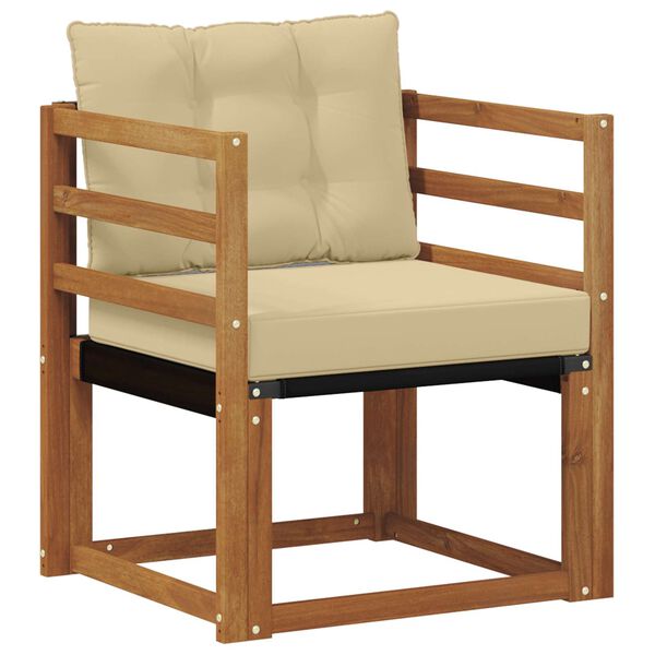 vidaXL Vanjski kauč Čvrsto drvo akacije i Textilene Prirodna