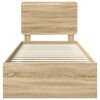 vidaXL Krevetna konstrukcija s uzglavljem Sonoma hrast 75 x 190 cm