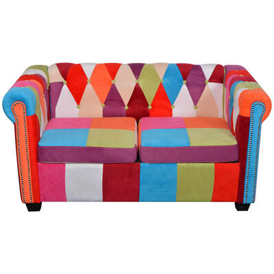 vidaXL 2-dijelni set sofa Chesterfield od tkanine