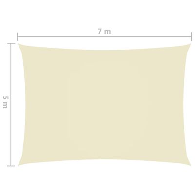 vidaXL Jedro protiv sunca od tkanine Oxford pravokutno 5 x 7 m krem