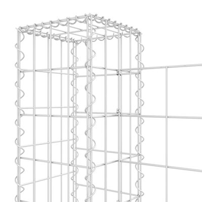 vidaXL Gabionska košara U-oblika s 4 stupa 380 x 20 x 100 cm željezna