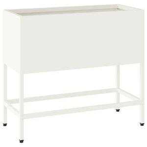 vidaXL Povi&scaron;eni Vrtni Planter Bijelo 60 x 26 x 48 cm Čelik
