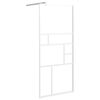 vidaXL Pregrada za tu&scaron; 90 x 195 cm sa staklom ESG bijela
