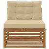 vidaXL Vanjska srednja sofa Čvrsto drvo akacije Prirodna