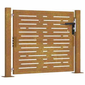 vidaXL Vrtna vrata 100x100 cm od korten čelika, kvadratni dizajn