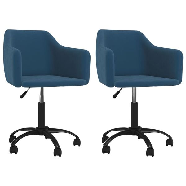 vidaXL Okretne blagovaonske stolice 2 kom plave bar&scaron;unaste