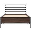 vidaXL Okvir za krevet smeđi hrast 100x200cm konstruirano drvo i metal