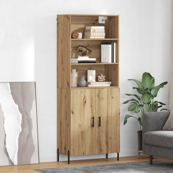 vidaXL Highboard Umjetnički hrast 69,5 x 32,5 x 180 cm