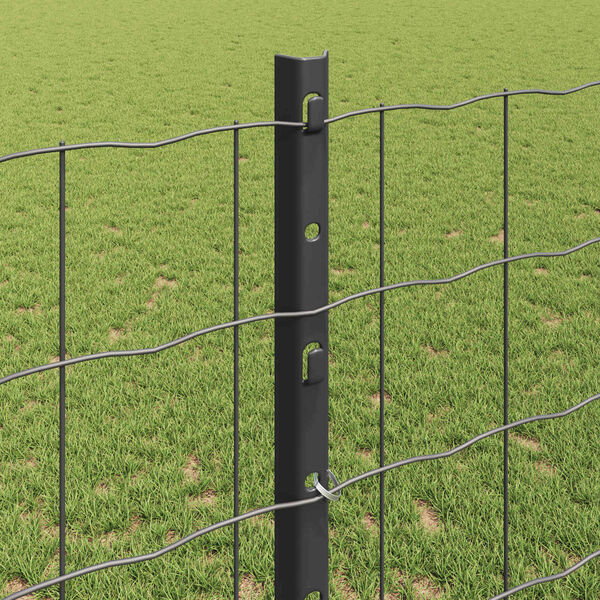 vidaXL Ograda i stup Siva 1,2 x 25 m Čelik