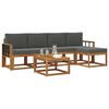 vidaXL Set vanjskih sofa 6 pcs Prirodna i antracit Čvrsto drvo akacije