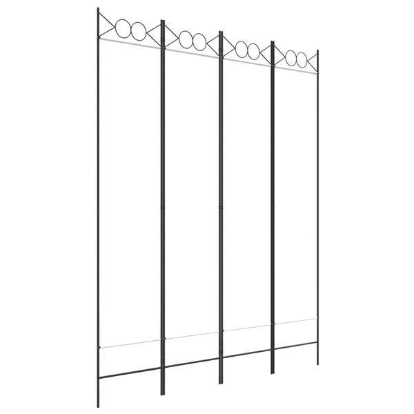 vidaXL Sobna pregrada s 4 panela bijela 160 x 200 cm od tkanine