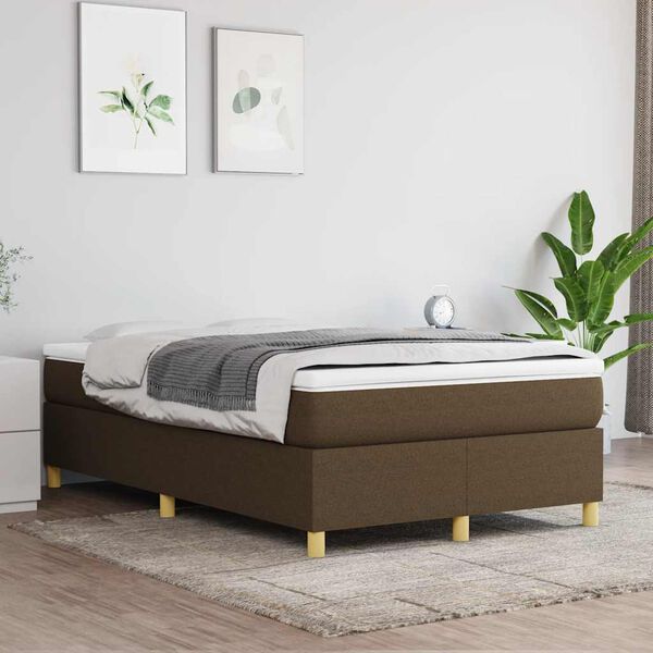 vidaXL Krevet box spring s madracem tamnosmeđi 120 x 190 cm od tkanine