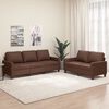 vidaXL 2-dijelni set sofa s jastucima smeđi od umjetne kože