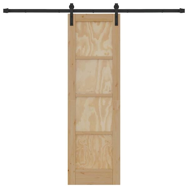 vidaXL Klizna vrata Smeđa 61 x 198,5 cm Čvrsto borovo drvo